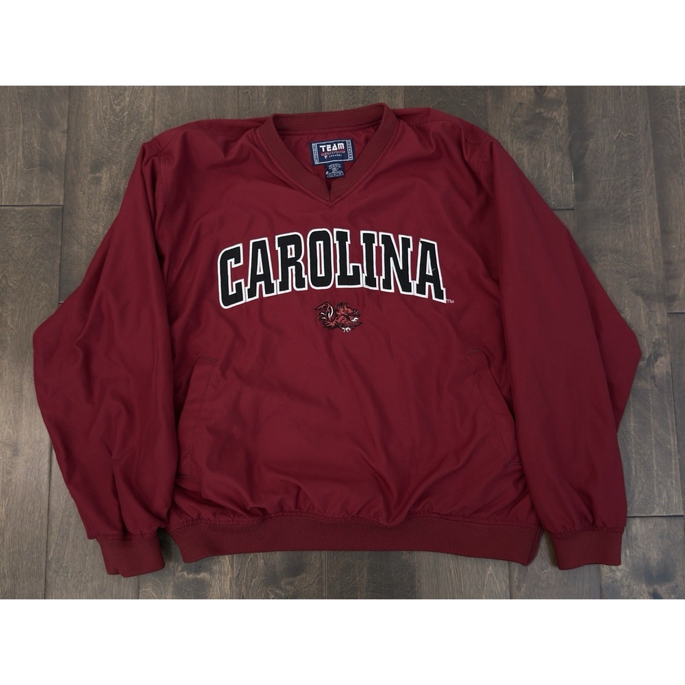Team Edition Apparel Mens Red South Carolina Gamecocks Pullover Windbreaker Sz M